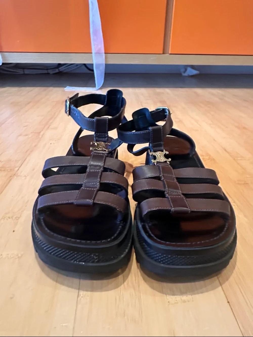 CELINE CLEA TRIOMPHE SANDAL IN CALFSKIN - VEGETAL TANNING - Picture 11 of 11